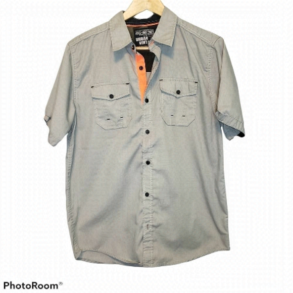 Urban Vintage Men's Gray Button Down Shirt Small - Picture 1 of 5